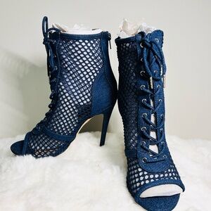 Caedance Peep Toe Lace-Up Heels